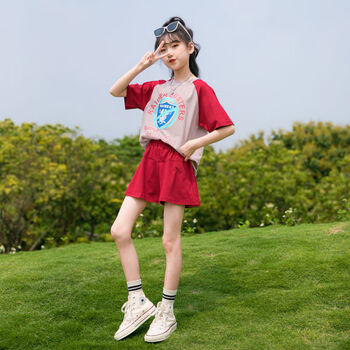 闪洛女童衣服夏季中童女装912岁以上女孩子夏天套装大童13到15岁服装