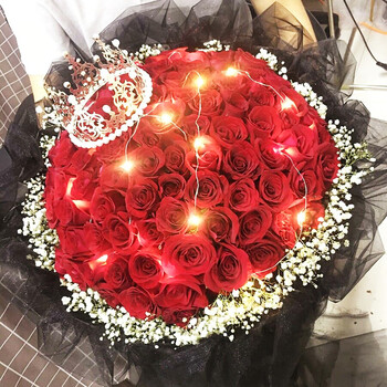 玫瑰花束礼盒晋城大同阳泉长治同城花店配送生日52朵红玫瑰花束我爱你