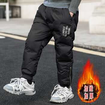 凌纤麦童装男童棉裤加绒加厚冬季新款韩版时尚男孩休闲裤子3到12岁