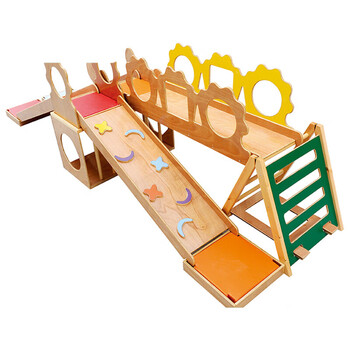 早教中心幼儿园室内木质滑梯 儿童体能训练pu软体组合滑滑梯子园感统
