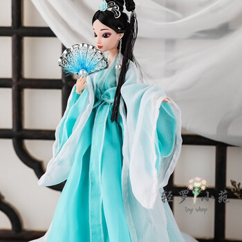 古风古代古装汉服套装仙子芭比娃娃男女生3060厘米 白浅-蓝色-30cm 单