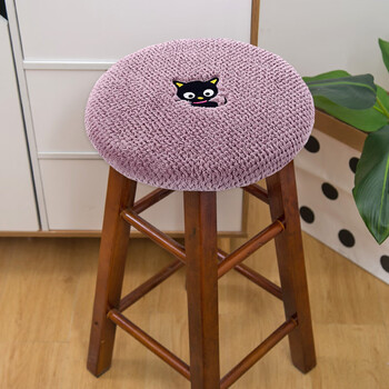 羽相印圆凳子罩套椅子套座椅垫四季坐垫椅垫圆凳垫子通用座套 猫咪皮