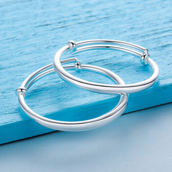 999足银宝宝银饰婴儿银手镯小孩实心银脚镯满月周岁礼物项圈 项圈50g