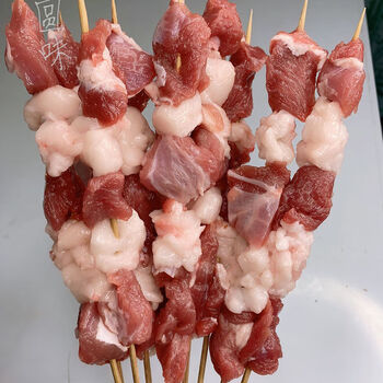 羊肉串半成品鸭肉烧烤新鲜羊肉串竹签牛羊肉串烧烤30根牛肉串