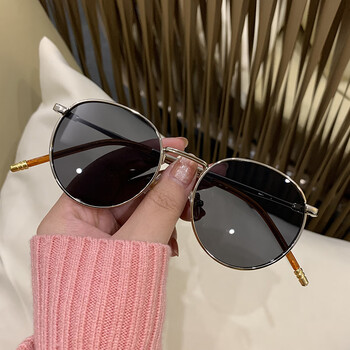 网红新款圆形金属复古太阳眼镜男个性墨镜女休闲女士时尚街拍显瘦银框