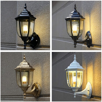 欧式庭院灯露台灯阳台壁灯酒店复古室外墙壁灯 防水 古铜 10瓦led玉米