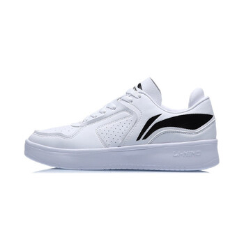 李宁休闲鞋男鞋2020新款休闲板鞋时尚经典男士低帮运动鞋 白黑色-4