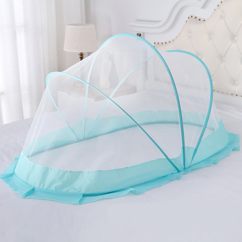 芍萌蚊帐儿童宝宝蒙古包小孩婴儿床防蚊罩新生儿遮光折叠乾卫天空蓝