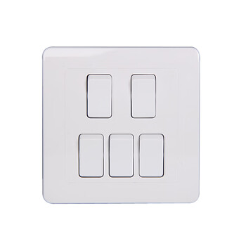 86型墙壁五开单控开关方形五联5键控制家用电灯面板开关暗装明装 关暗