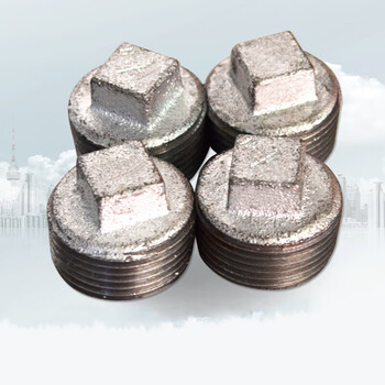 厂家直销镀锌玛钢外丝堵头外牙方堵管堵白边无边水管工艺品管件 带边