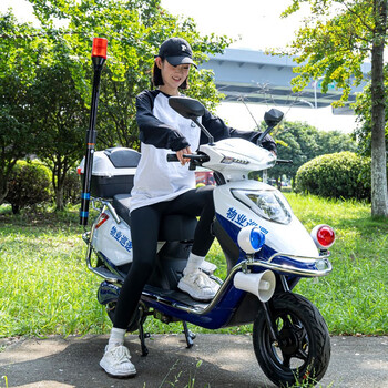 电动两轮物业巡逻车治安巡逻电动车校园小区保安治安管理巡逻两轮电动摩托踏板车景区厂房安保巡逻电瓶车 空车不含电池 24h发货