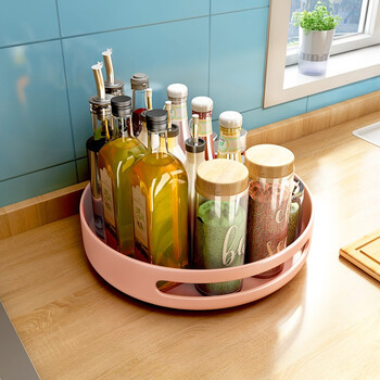 帅仕厨房调料置物架台面多功能油盐酱醋收纳架可旋转收纳盘调味品调料