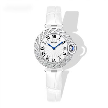 dom情侣手表 dom官方网红美国多姆手表镶钻女士腕表满天星 g-1279d 浅