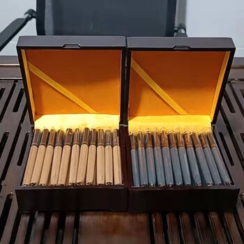 特香手工cohiba古巴特大加粗男女士细茶制雪茄烟 【买一一】黑 黄雪茄