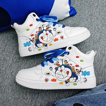 回力ow联名樱花哆啦a梦动漫男鞋高帮春秋季限量款情侣透气板鞋女回力