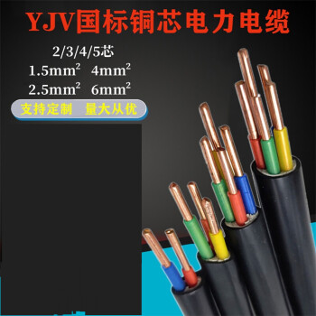 5 4 6平方家裝戶外主線電源電纜線 國標 yjv 2*1.5平方10米