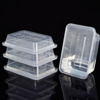 一次性餐盒长方形带盖打包盒 500ml/300只装