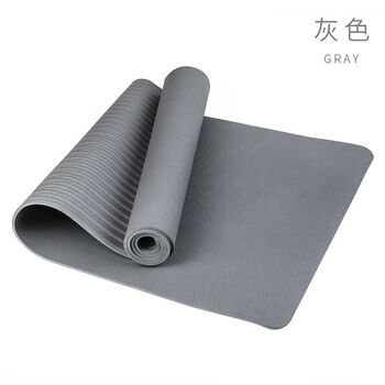 瑜伽垫6mm加厚防滑初学者单人瑜珈垫子地垫家用铺馆二等品卡尼拉灰色