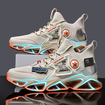 男潮鞋2021年春秋款轻便缓震运动鞋男秋季帅鞋炫酷刀锋跑鞋男米桔39