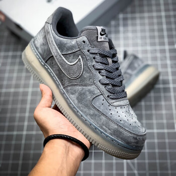 aonikeer空军一号卫冕灰色3m反光低帮运动休闲板鞋联名运动鞋情侣款