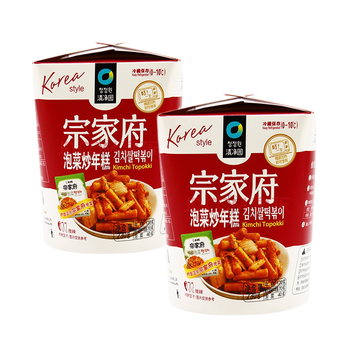 清净园宗家府泡菜炒年糕韩国风味速食年糕杯装方便食品230g2盒