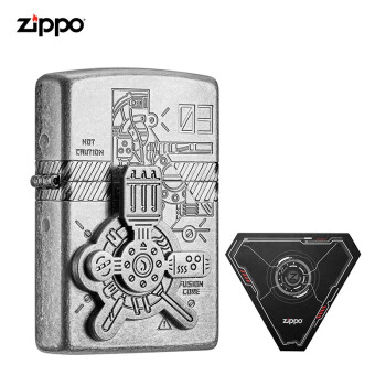 之宝（ZIPPO）打火机 动能核力  潮流酷玩 仿古银徽章蚀刻 ZCBEC-207 打火机zippo  防风火机