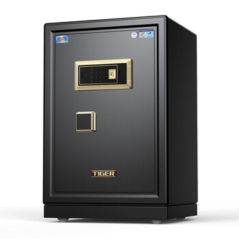 虎牌保險柜家用CSP認證小型全鋼隱形入墻60/70/80型半導體指紋密碼保險柜辦公保險箱珠寶柜 CSP博躍58半導體指紋 金剛黑
