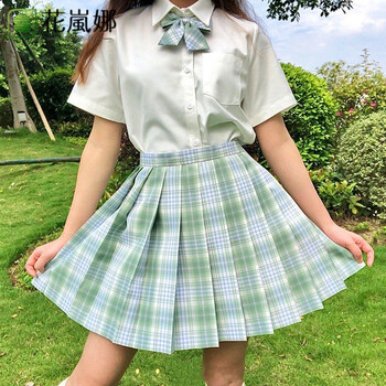花岚娜 春季新款雪松jk制服套装女正版格裙子 jks制服长袖衬衫百褶裙