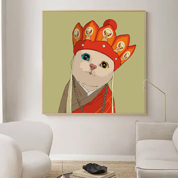 【京选好货】蔻瑞迪猫咪西游记孙悟空唐僧数字油画diy卡通手绘丙烯