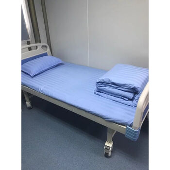 医院用诊所病床单个床单养老院宾馆加密加厚床单蓝白缎条 蓝缎条涤纶