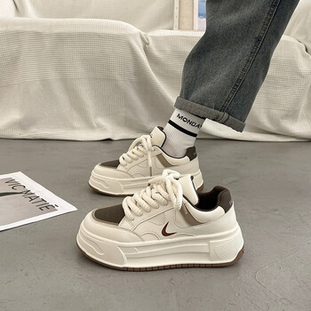 kulla老爹鞋松糕百搭小白鞋女春夏感厚底板鞋2024新款休闲运动鞋米棕