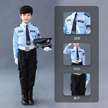幼儿园演出服3-6岁男女童小交通小孩子警察表演衣服警官警察儿童服装