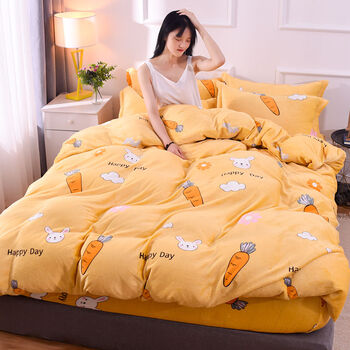 新款加厚珊瑚绒被套单件双面绒加绒被罩单双人法兰绒冬季保暖毛绒被套