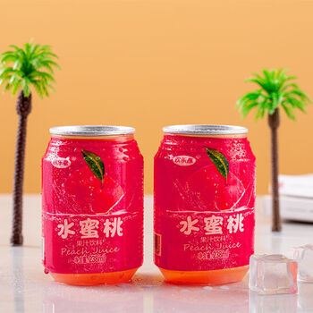 网红饮料零食大各种各样批发便宜小零食批发市场解馋水蜜桃汁2 小罐