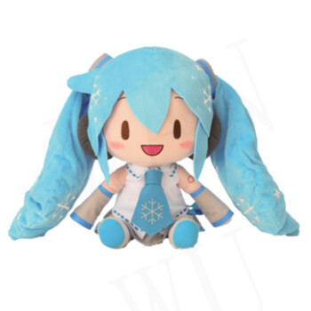 sega初音未來玩偶fufu同款蝴蝶結preciality毛絨公仔娃娃抱枕周邊 雪