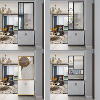 屏风长虹玻璃卫生间不锈钢碳素钢客厅洗手台入户玄关鞋柜半墙隔断 带