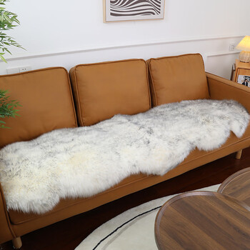 玫菲尔(merfil)高档羊毛沙发垫冬季芝华士沙发坐垫皮草加厚垫轻奢整张