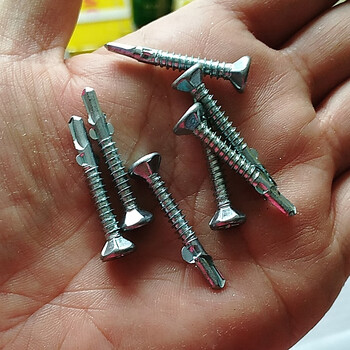 镀锌m4.2带翼燕尾螺丝钉夹耳钉双面夹耳带耳沉头钻尾平头带耳自攻 m4.