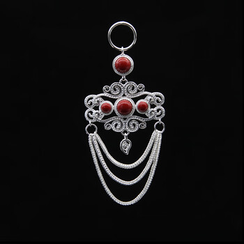 昂朗民族风胸挂925银子蒙古元素蒙古袍特色配饰复古胸针民族服饰饰品