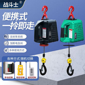 战斗士 便携式微型电动葫芦110v230v小吊机提升机小型钢丝绳 电动葫芦