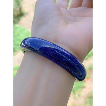 樱优保价天然阿富汗青金石手镯女原矿无优化无加色青金细条手镯环水晶