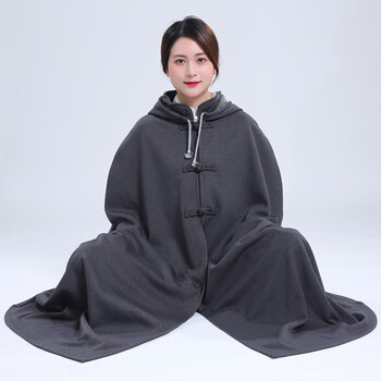 雅格罗伊居士僧服打坐披风男女款男女居士服加绒打坐披风禅修静坐观音