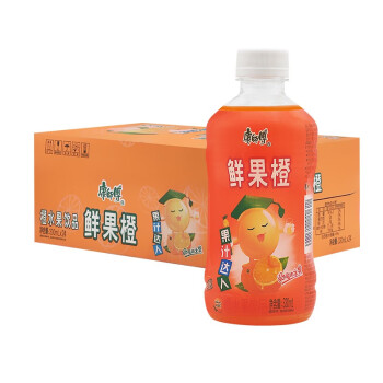 康師傅鮮果橙純果樂整箱330ml鮮橙汁果汁果味飲料飲品 24瓶*330ml整箱