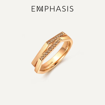 EMPHASIS艾斐诗M「冠」系列玫瑰金18K金啡钻石戒指90602R 11圈