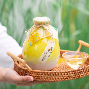 归素古风酒瓶桂花酒500ml少女心甜酒水果酒糯米酿高颜值微醺网红酒单