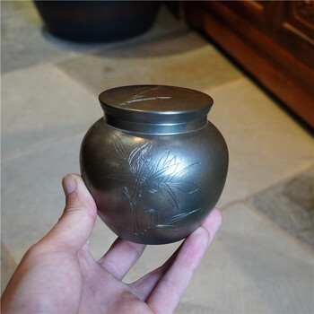 建水紫陶茶叶罐柴烧小茶叶罐复古紫砂迷你茶罐云南陶罐小号醒茶罐1号