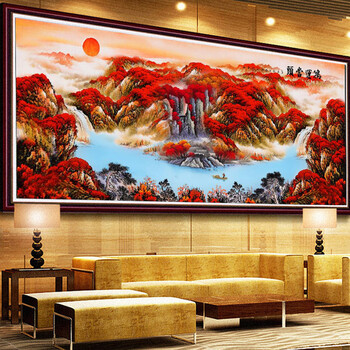 缘衷绣 鸿运当头钻石画客厅满钻魔方圆钻钻石画贴粘镶diy钻石绣风景画