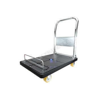可折叠手推车防脱落小推车低围栏带护栏小推车搬运车快递四轮小拉车