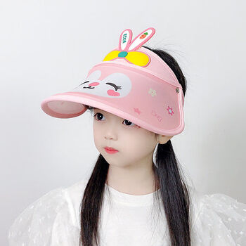 遮阳帽儿童帽子女童夏季薄款大檐遮阳帽宝宝卡通沙滩凉帽男童空顶帽