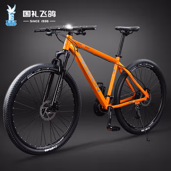 
飞鸽（FLYING PIGEON） 飞鸽自行车山地车男女铝合金成人油碟变速青少年学生车公路城市通勤车 战神800-27速线碟-铝合金车架-活力橙 26英寸(适合身高155-180cm)